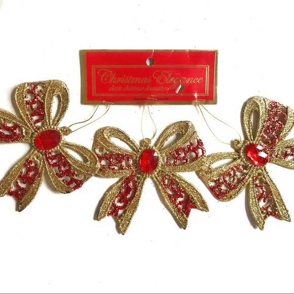 3 Christmas Bow Tree Ornaments Christmas Decoration - NWT Gift 🎁 - Picture 2 of 4